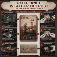 Cartes à collectionner en métal Premium Red Planet, impression UV HD personnalisée, acier inoxydable, pour les fans de science-fiction et cadeau de luxe