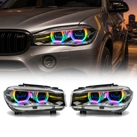 Pour BMW X5 F15, ensemble de phares modifiés, phares laser LED haut de gamme, feux de jour RGB Angel Eye