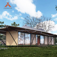 Tente de glamping de luxe Kawagebo Kamp (KK) avec revêtement PVDF de haute qualité, grande tente de chambre d'hôtel, complexe hôtelier avec murs solides