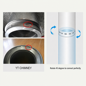 Capuchon de vidange de condensat de <span class=keywords><strong>cheminée</strong></span> noir isolé à double paroi en acier inoxydable pour tuyau de <span class=keywords><strong>cheminée</strong></span> de foyer - Product Image 4