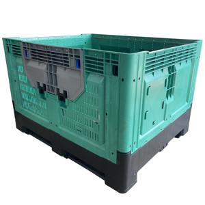 With Pallets Plastic Crates 4 Way Entry Type Folding Crate Box Plastic Shipping Crate