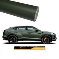 Film de protection de voiture en TPU satiné vert militaire auto-cicatrisant anti-jaunissement, vinyle vert armée foncé pour la décoration de carrosserie automobile