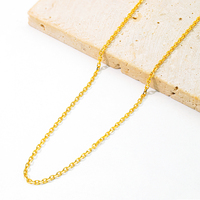 Cadena de Oro AU750 18K Original al por Mayor, Fina, con Corte de Diamante de 1.5mm, para Mujer