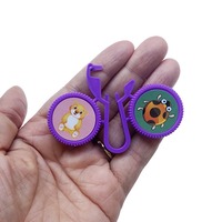 Fabricant chinois, vente en gros : Jouet lanceur de disque volant de dessin animé, lanceur de soucoupe volante à motif animal à pression manuelle, jouets mécaniques en plastique