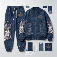 Ensemble de vestes matelassées zippées personnalisées à marque privée, style streetwear vintage, broderie aigle, fournisseur de vêtements épais très demandés