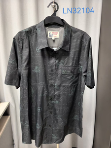Camisa de Manga Corta para <span class=keywords><strong>Hombre</strong></span>, con Botones, Estampado de Mapa Náutico Negro, Informal, Veraniega, con Bolsillo en el Pecho - Product Image 6