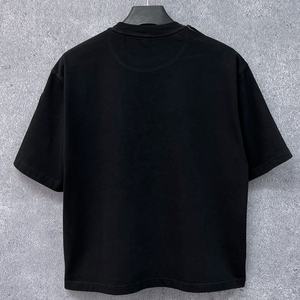 Camiseta Personalizada de Estilo Urbano Informal con Pedrería, Diseño Vintage, Cuello Redondo, Corte Cuadrado, 100% Algodón Lavado, Talla Grande - Product Image 2