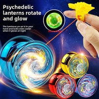 Yo-yo lumineux en alliage, jouet lumineux, yo-yo métallique avec centre transparent, anneau LED pour doigt, cordon tressé pour les tours de yo-yo