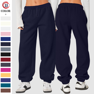 <span class=keywords><strong>Pantaloni</strong></span> Sportivi <span class=keywords><strong>Neri</strong></span> da Donna Personalizzati a Vita Alta, Vestibilità Ampia, Gamba Larga, Lunghezza alla Caviglia, per Ragazze - Product Image 1