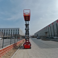 Plateforme élévatrice à ciseaux hydraulique remorquable à batterie à faible bruit 4M 6M 8M 10M 12M 14M, mini plateforme aérienne pour travaux en intérieur