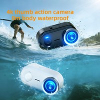 Kamera Olahraga HD 4K Lintas Batas, Perekam Pemotretan Portabel Luar Ruangan, Klip Magnetik Belakang, Kamera Jempol, Penyimpanan Internal, 360 Derajat