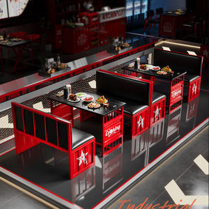 Set tavolo e sedie in stile industriale, per bar, caffetteria, ristorante, area relax, in ferro battuto retrò, cabina container, divano - Product Image 3