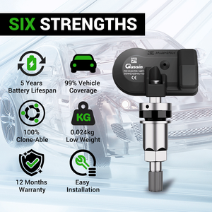 Gussin Universale 8 Sensori 1 Strumento di Programmazione Frequenza 315MHz/433MHz Sensori Integrati Funzioni OBD Copia ID ECU T100W+16088C 3V - Product Image 4