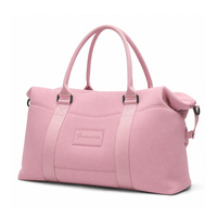 Nouveau sac fourre-tout imperméable à grande capacité, tendance, en néoprène, sac de voyage portable à fermeture éclair, rose, pour femmes