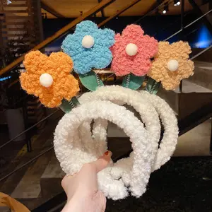 Nette Blume Lamm Wolle Haar bänder Kinder Schöne Kaninchen Bär Tier Ohr Stirnband Cosplay Ornament Reifen Band Mode Haarschmuck