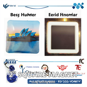 Kaplama Metal kare buzdolabı mıknatısı 50*50mm 2*2 inç dijital baskı ile ev dekorasyon için - Product Image 2