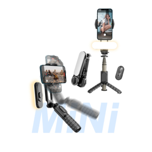 TOKQI-Q09 กิมบอลพกพาแบบพับได้ 360 องศา ไม้เซลฟี่อัจฉริยะขนาดเล็ก พร้อมขาตั้งกล้องและไฟ LED - Product Image 1