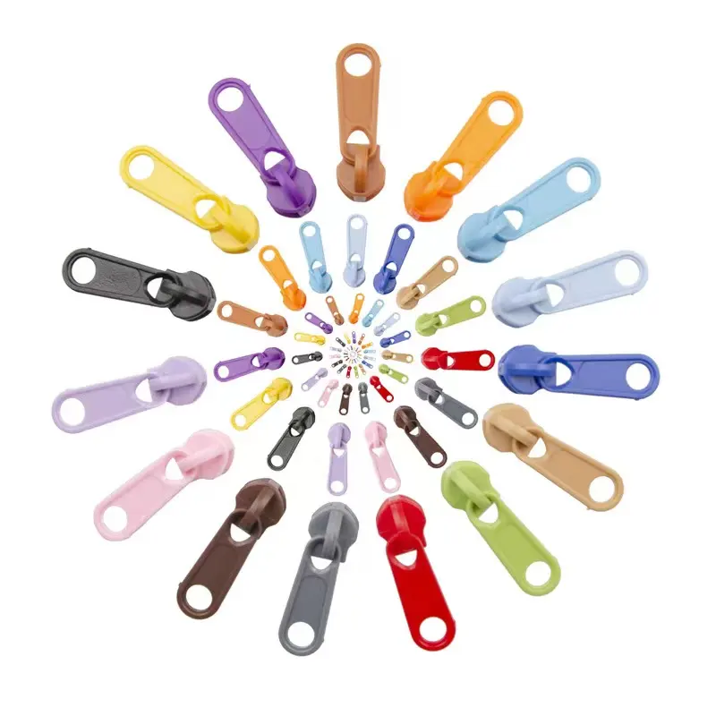 3# High quality Cheap Colored Plastic Zipper puller Nylon Multicolor Zipper slider DIY Sewing kits High quality Cheap