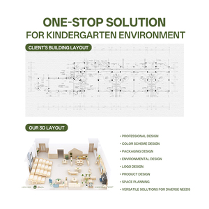 Hikeylove Meuble de rangement Montessori moderne en bois massif <span class=keywords><strong>pour</strong></span> espace lecture, bibliothèque <span class=keywords><strong>pour</strong></span> enfants, rangement de jouets et sacs à dos, sécurisé - Product Image 3