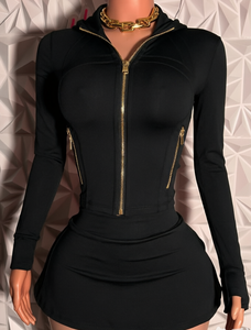 Spring <strong>Fall</strong> Women Solid 2 Piece Above Knee Short Skirt 2 Piece Set Sexy &amp; Club Breathable Jackets and Skirts Sets Two Piece Set - Product Image 4