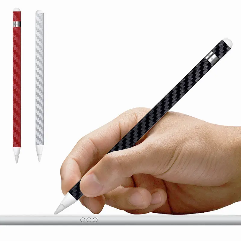 OEM Super slim adhesive carbon fiber pencil skin for apple pencil sticker wrap decal case removable