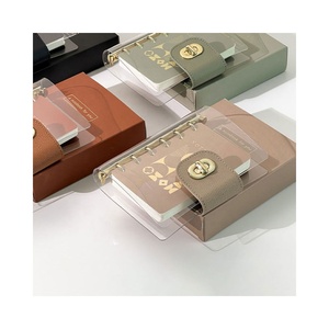 New Brand Free Sample Customize Logo Journal A5 A6 A7 Pu Leather Clear PVC Cover Organizer Binder Notebook