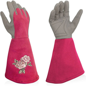 Guantes de cuero con estampado de Cactus para mujer, manguitos largos suaves para trabajo y jardinería - Product Image 2