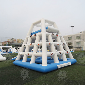 Conception personnalisée fêtes d'enfants toboggan <span class=keywords><strong>aquatique</strong></span> gonflable à flotteur <span class=keywords><strong>parcours</strong></span> d'obstacles aquatiques pour les parcs d'attractions entreprise de location - Product Image 3