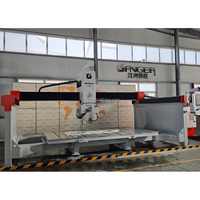 Scie à pont CNC 5 axes GANGER haute productivité pour la découpe de pierre (granit, marbre, quartz) avec moteur servo