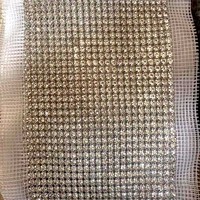 Rollos de Adorno de Diamantes de Imitación de Cristal SS20 de 4.7 Pulgadas de Ancho x 10 Yardas de Largo con 24 Líneas, Banda de Malla de Cristal para Bolsos