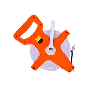 Quick and easy Open Reel Fiberglass Measure Tape with Metal Spike Hand Crank Dual-Sided Measuring Reel with Feet and Meters