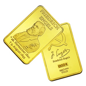 FS-artisanat commémoratif allemand Karl Marx plaqué or linlion or pur Bar 24k - Product Image 5