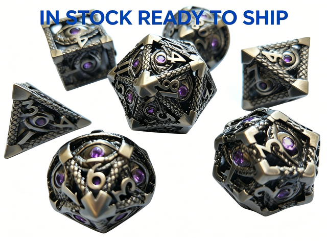 Hollow Metal Dragon Eye Dice Set | ODM/OEM Polyhedral Dice for DND RPG