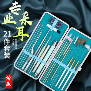 Kit professionnel de nettoyage des oreilles, 21 pièces, en acier inoxydable, pour l'élimination du cérumen et les soins des oreilles - Product Image 1