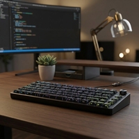 75 Key Hot Swap Hall Effect Gaming Keyboard GK75 2.4G Wired 3 Mode Low Latency for PC Mac