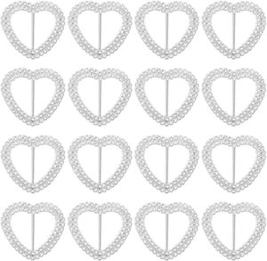 Pièces. Boucles Cœur en Strass à Trois Barres Coulissantes pour Rubans, Ceintures et Foulards – Attaches Métalliques Scintillantes pour Robes de Mariée - Product Image 1