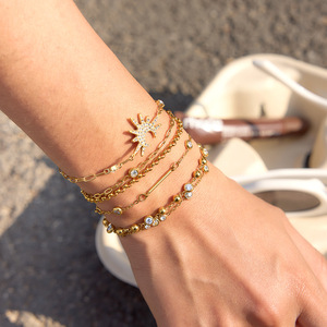 Star Shape Zinc Alloy <b>Bracelet</b> With <b>Crystal</b> Inlay For Women Fashion Charm Jewelry - Product Image 3