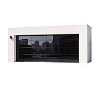 Pintu Garasi Villa Modern Otomatis Elektrik dengan Remote Control, Desain Lipat Anti Maling, Panel Kaca Tempered dan Aluminium Alloy