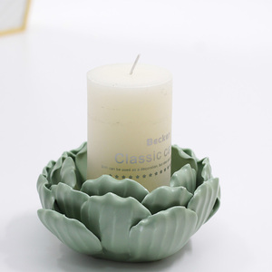 Decorazione dell'interno & Regalo Su Satinato Titolari Luce del Tè In <span class=keywords><strong>Ceramica</strong></span> Fatti A Mano Fiore Supporto di Candela - Product Image 2