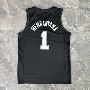 Vente en gros de vêtements pour hommes San Antonio <span class=keywords><strong>Spurs</strong></span> # 1 <span class=keywords><strong>Maillot</strong></span> de basket Victor Wembanyama - Product Image 3