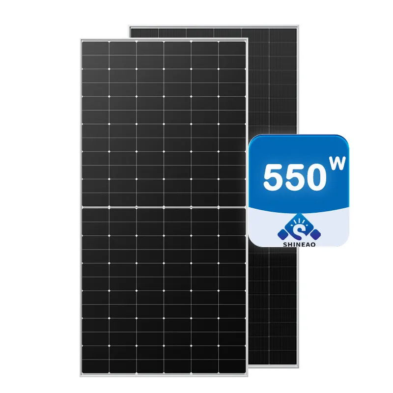 Shineao 550w Solar Panels PV module for rooftop hybrid and commercial power plant to stable power supply with BOB MONO 144 CELLS