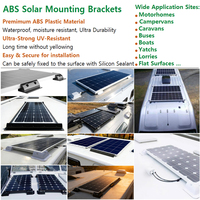 Support de montage solaire étanche en ABS sans perçage, kits de raccordement de câbles simples/doubles pour camping-car, bateau, toit plat, caravane