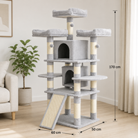 Arbre à chat multi-niveaux moderne en bois et sisal, avec griffoir en peluche, vente en gros du fabricant