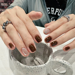 Moyen mélange européen et américain <span class=keywords><strong>couleur</strong></span> carré Ins Style fille <span class=keywords><strong>ongle</strong></span> portant Nail Art pièce faux ongles - Product Image 4