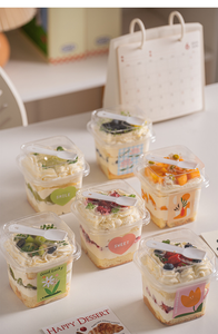 Vente en gros de gobelets à mousse ronds de 220 ml avec cuillère, récipient en plastique transparent PET pour dessert, gâteau, <span class=keywords><strong>yaourt</strong></span> - Product Image 2
