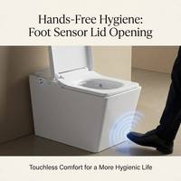 Toilette intelligente sans réservoir avec couvercle à ouverture/fermeture automatique, toilette électrique monobloc moderne avec télécommande, chasse d'eau automatique, toilette avec bidet