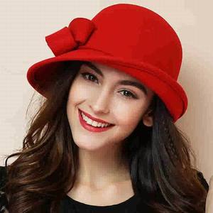 <span class=keywords><strong>Sombreros</strong></span> <span class=keywords><strong>de</strong></span> fieltro <span class=keywords><strong>de</strong></span> lana vintage cálidos <span class=keywords><strong>de</strong></span> invierno para mujer con logotipo personalizado, lazo y visera, ideales para fiestas, ceremonias, iglesias, estilo Kentucky - Product Image 2