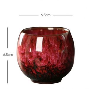 Taza de Café Espresso de Estilo Japonés Vintage con Esmalte Reactivo, 110 ml, Taza de Café con Esmalte en Forma de Huevo, Juego de Tazas de Té de Arcilla - Product Image 2