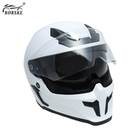 Casque de moto Borske Custom Outdoor Safety Cascos De Moto blanc unisexe intégral