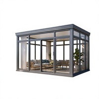 Véranda en verre à ossature aluminium, à rupture de pont thermique, insonorisée, pour piscine, pavillon de jardin